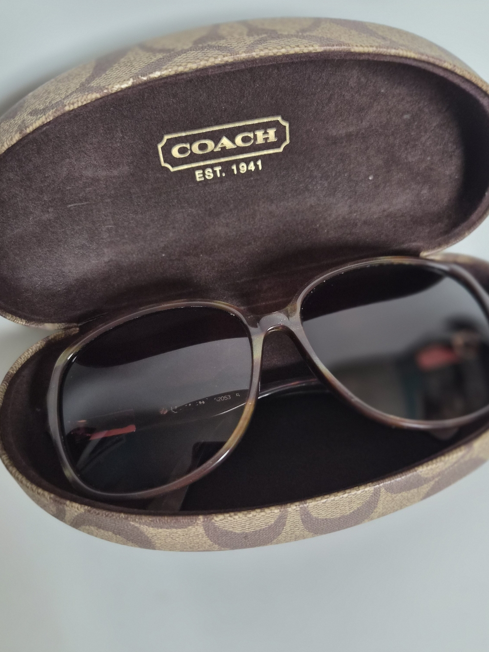 Vintage Y2K Coach S2053 Oversized Sunglasses Brown Gradient + Case